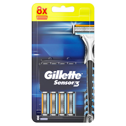 Gillette Sensor3 Razor Blade Refills (8-Count) - For Smooth, Close Shaves, Compatible with All Sensor Handles