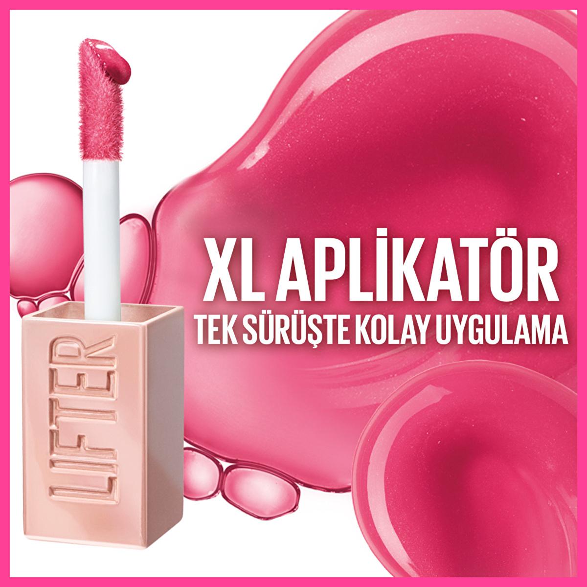 Maybelline Lifter Gloss Moisturizing Lip Gloss with Hyaluronic Acid - Non-Sticky, Lifting Effect, 025 Taffy