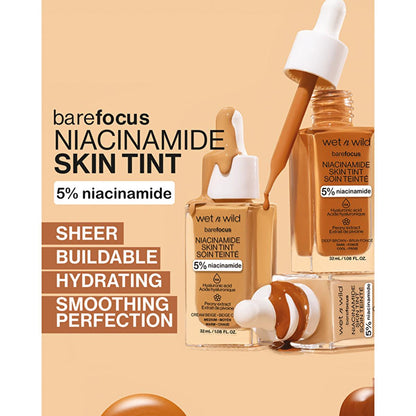 wet n wild Niacinamide Skin Tint Foundation: Achieve Natural, Radiant Skin with Hyaluronic Acid & Sheer Coverage