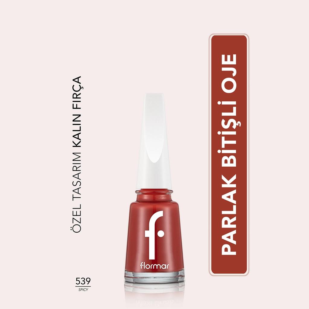 Flormar Nail Enamel Pigmented Polish 539 Spicy Glossy Finish