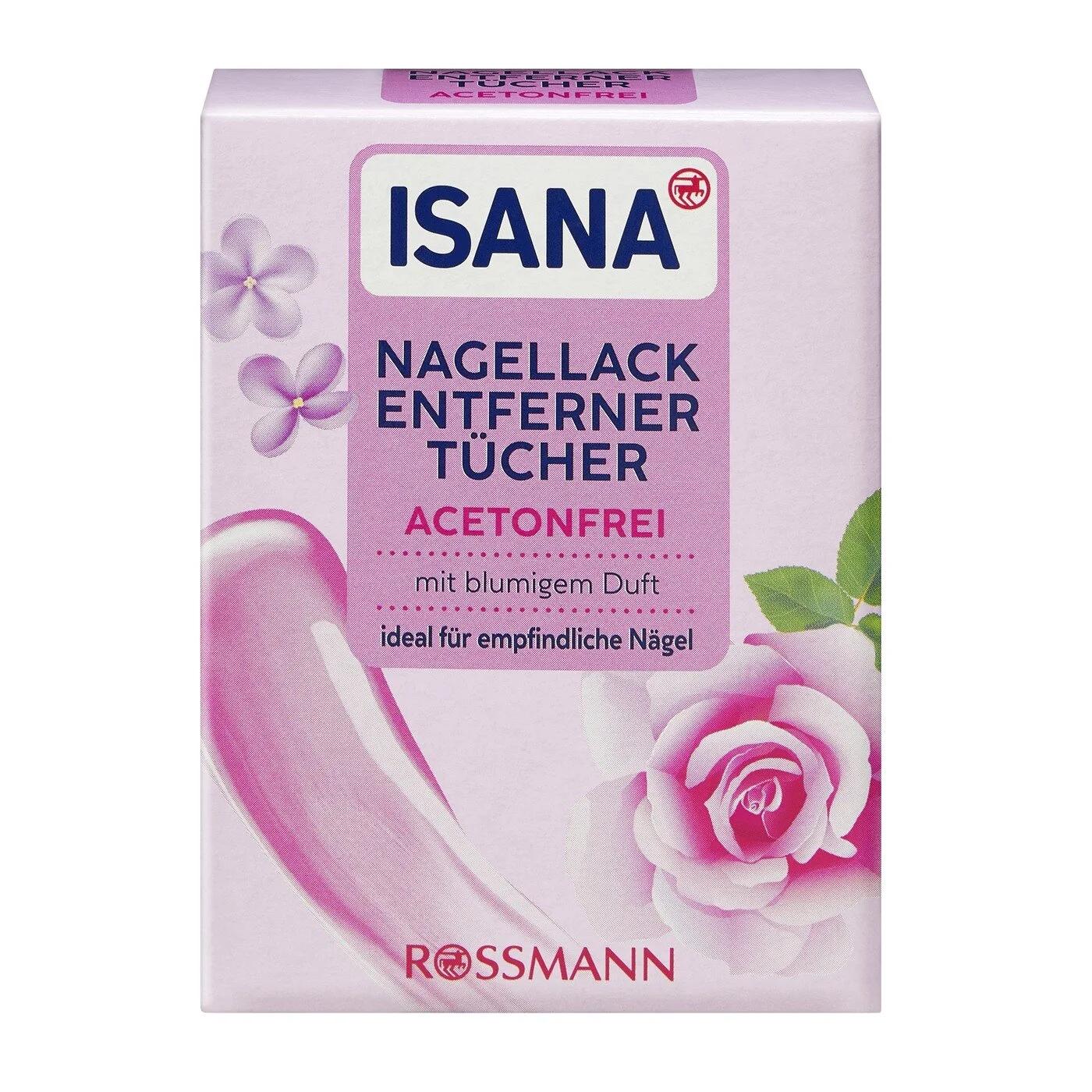 Isana Acetone-Free Nail Polish Remover Wipes 10 Count