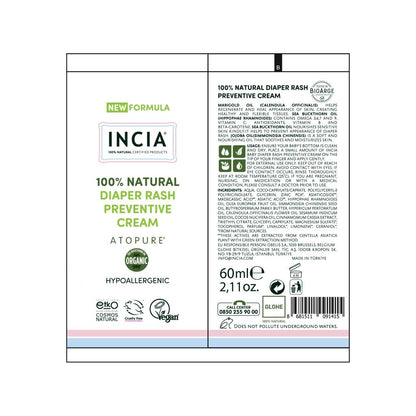 Incia Natural Baby Diaper Gel Cream for Sensitive Skin 60 ml
