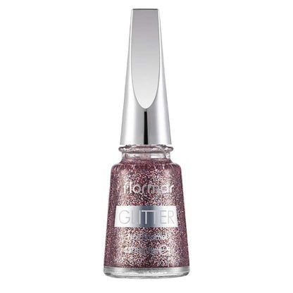 Flormar Glitter Nail Enamel GL39 Red In Silver Shimmer Polish