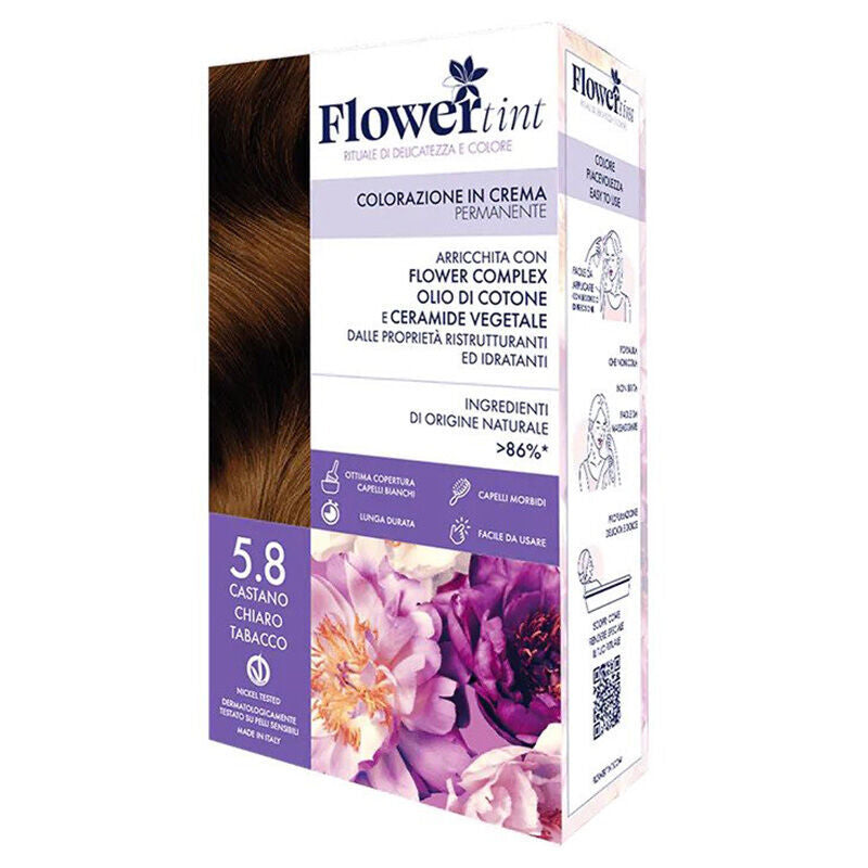 Flowertint Cream Hair Color Kit 5.8 Light Tobacco Brown 140ml