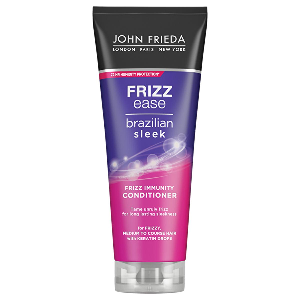 John Frieda Brazilian Sleek Hair Smoothing Cream - Anti-Frizz, Keratin Enriched, 72hr Moisture Lock