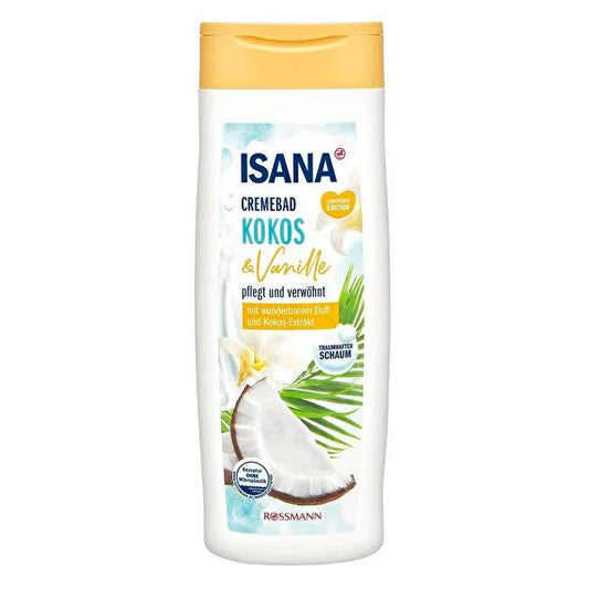 Isana Creamy Coconut & Vanilla Shower Gel - Moisturizing, Vegan, Dermatologically Tested - 25.36 fl oz