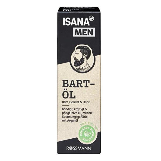 Isana Men Beard Oil with Argan and Jojoba - Nourished Beard & Skin - 30 ml