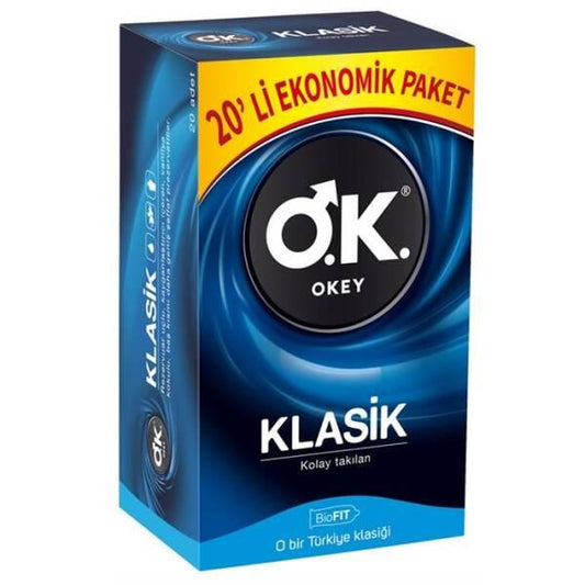 Okey Classic Economic Condoms - 20 Units, Safe & Reliable Contraception