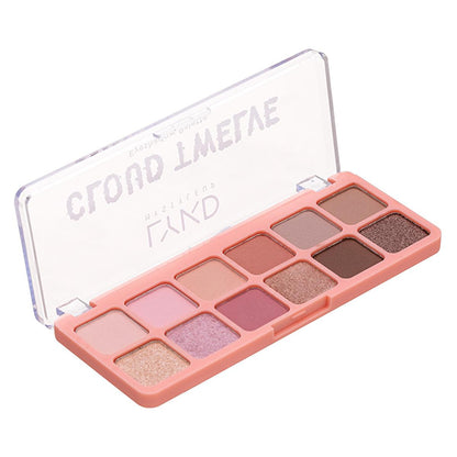 LYKD Cloud Twelve Eyeshadow Palette: Soft & Warm Tones for Natural Cloud Skin Makeup - Blendable Shimmer & Matte Shades