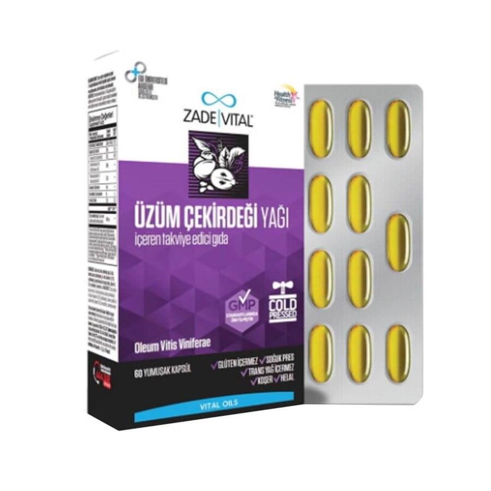 Zade Vital Grape Seed Oil - 500 mg Soft Capsules