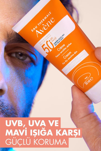 Avene SPF 50+ Sunscreen for Dry Skin - Moisturizing, Water-Resistant, Non-Greasy, UVA/UVB Protection