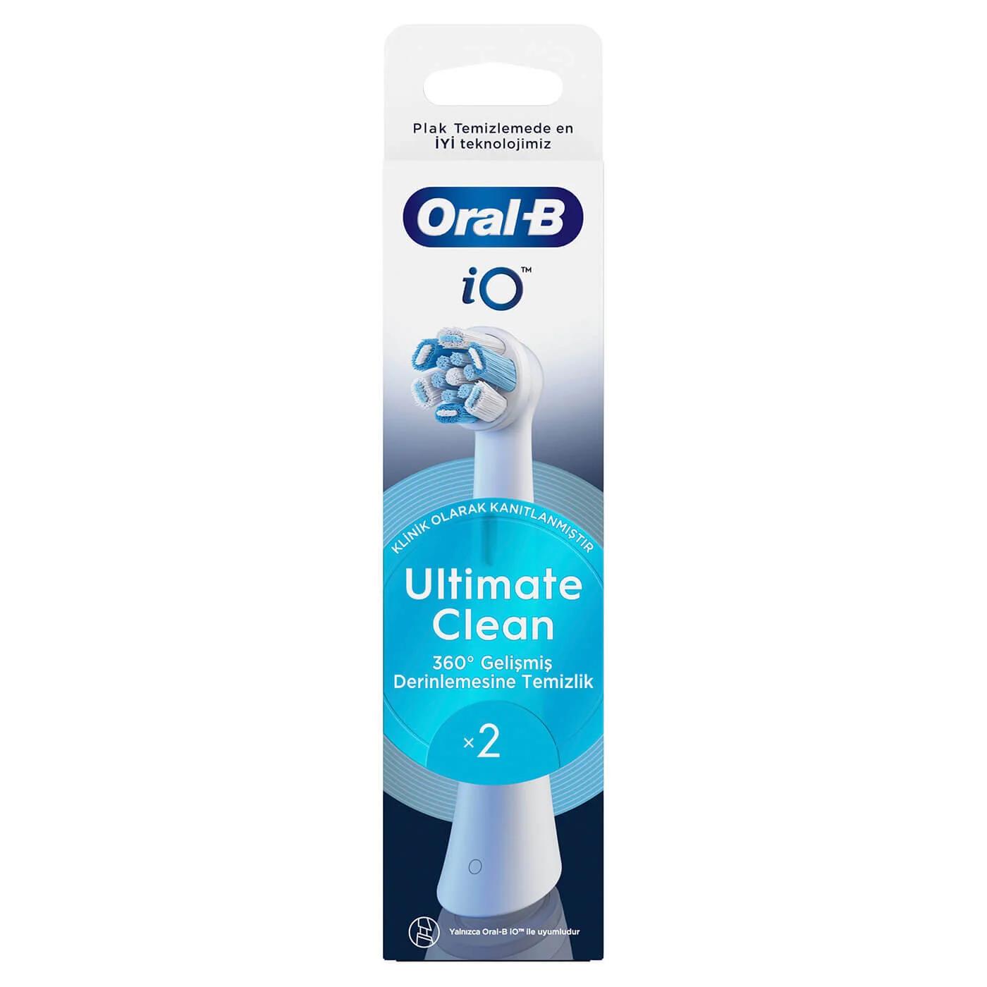 Oral-B iO Ultimate Clean Replacement Brush Heads White 2-Pack