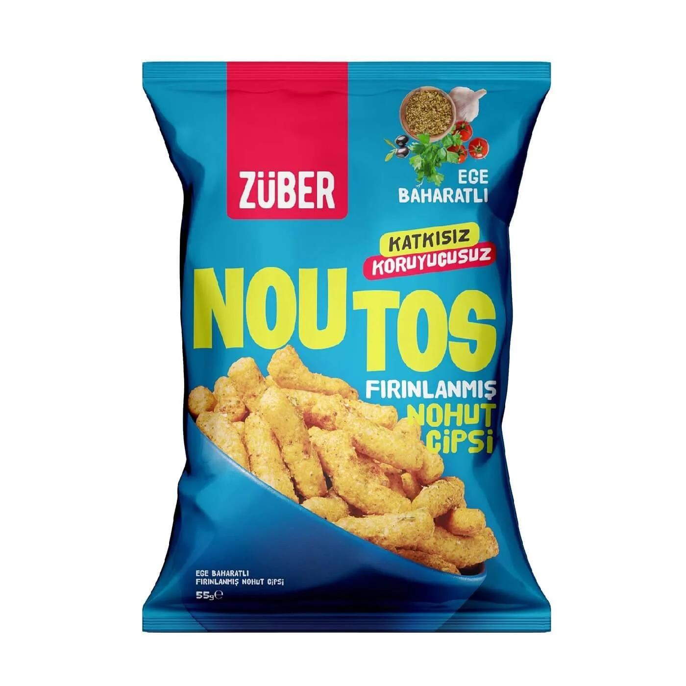 Zuber Noutos Aegean Herb Baked Chickpea Chips Snack 55g