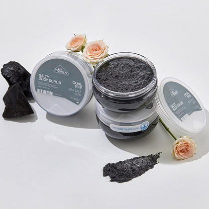 SalTherapy Natural Body Scrub with Charcoal & Salt for Gentle Exfoliation - 300g