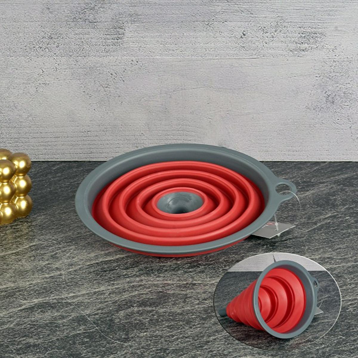Tohana Dual Color Collapsible Funnel: Space-Saving, BPA-Free Kitchen Essential - Folding Accordion Design