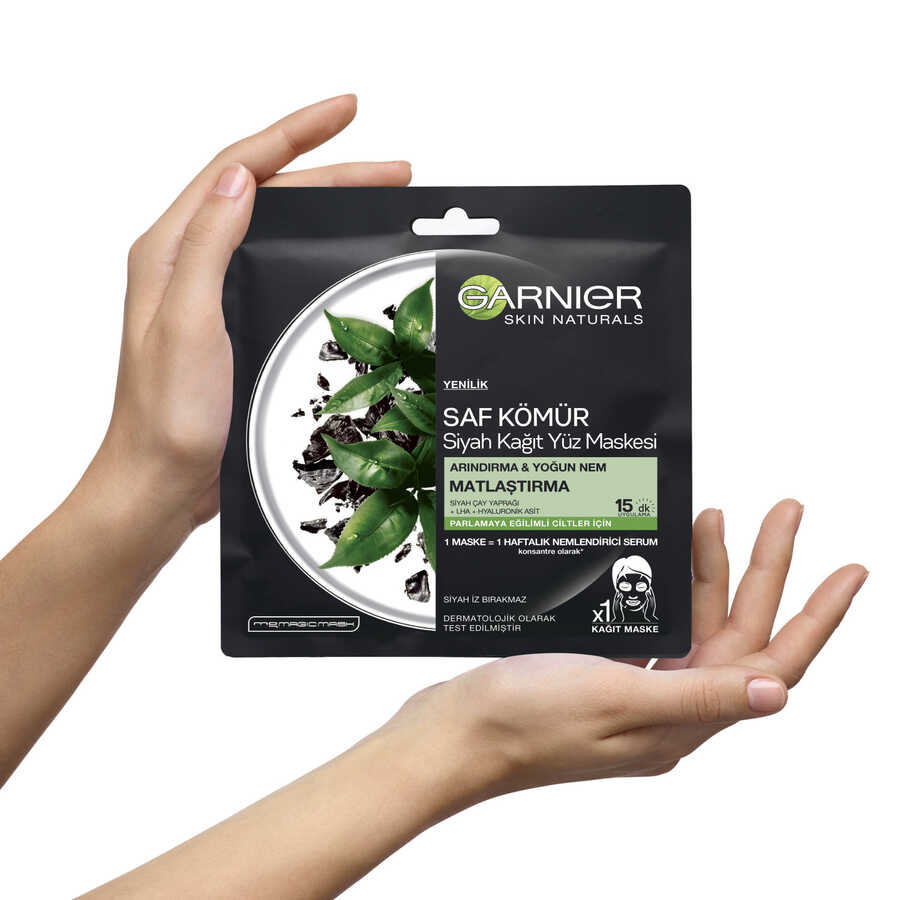 Garnier Charcoal & Black Tea Sheet Mask for Purifying Skin 1 Sheet