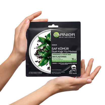Garnier Charcoal & Black Tea Sheet Mask for Purifying Skin 1 Sheet