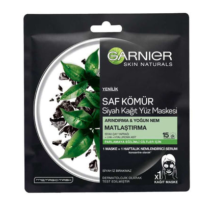 Garnier Charcoal & Black Tea Sheet Mask for Purifying Skin 1 Sheet