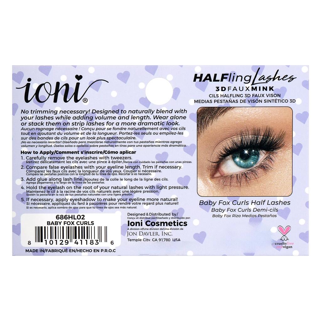 Ioni Extra Volume Half Lashes for Natural Lift 1 Pair