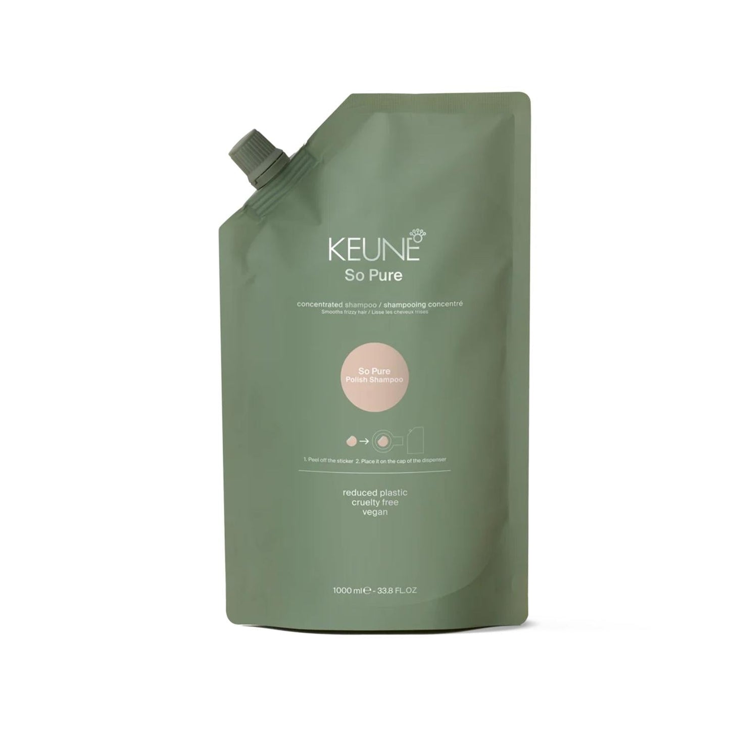 Keune So Pure Polish Defrizz & Shine Shampoo Refill 1000 ml
