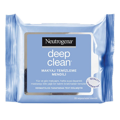 Neutrogena Makeup Remover Wipes - Oil-Free & Waterproof, Gentle Facial Cleansing Cloths, Removes Dirt & Impurities, 25 Count
