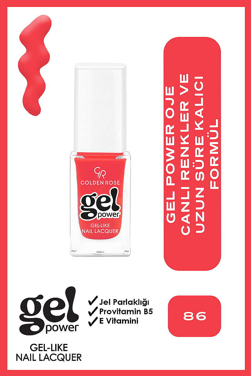 Golden Rose Gel Power Gel-Like Nail Color No:86 10.2ml