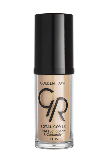 Golden Rose Total Cover 2in1 Foundation & Concealer 02 Ivory 30ml