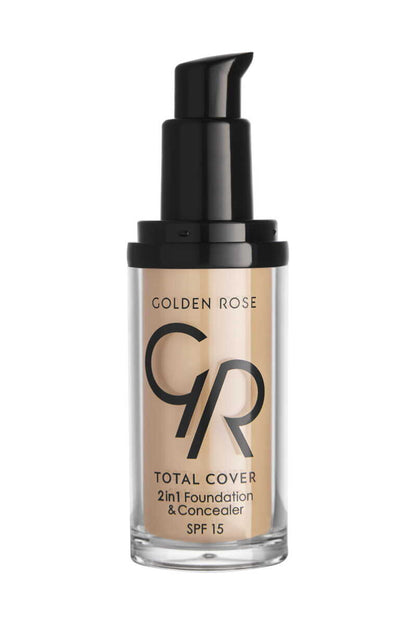 Golden Rose Total Cover 2in1 Foundation & Concealer 02 Ivory 30ml