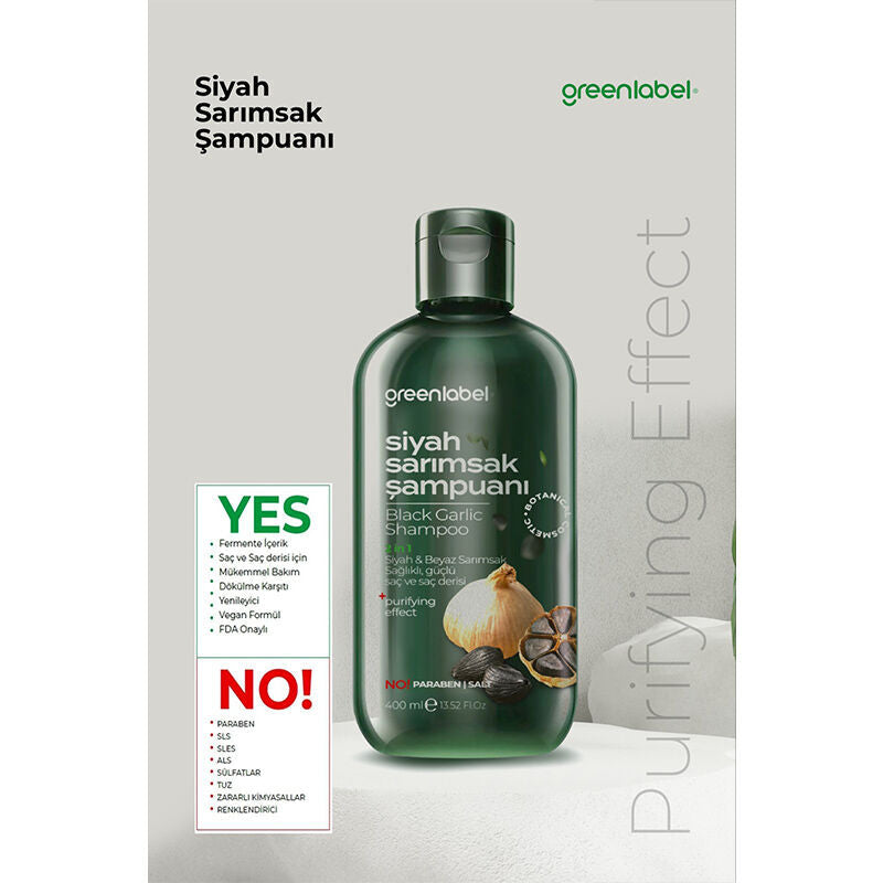 Greenlabel 2-in-1 White & Black Garlic Shampoo 400 ml