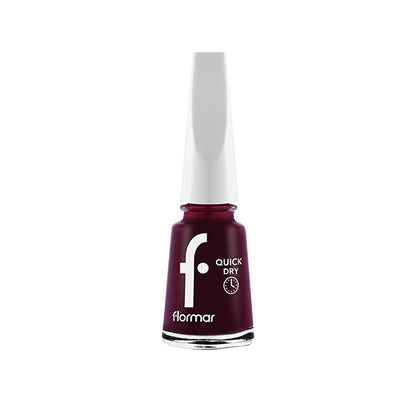 Flormar Quick Dry Nail Polish - Blackstar Red, Long Lasting & Highly Pigmented