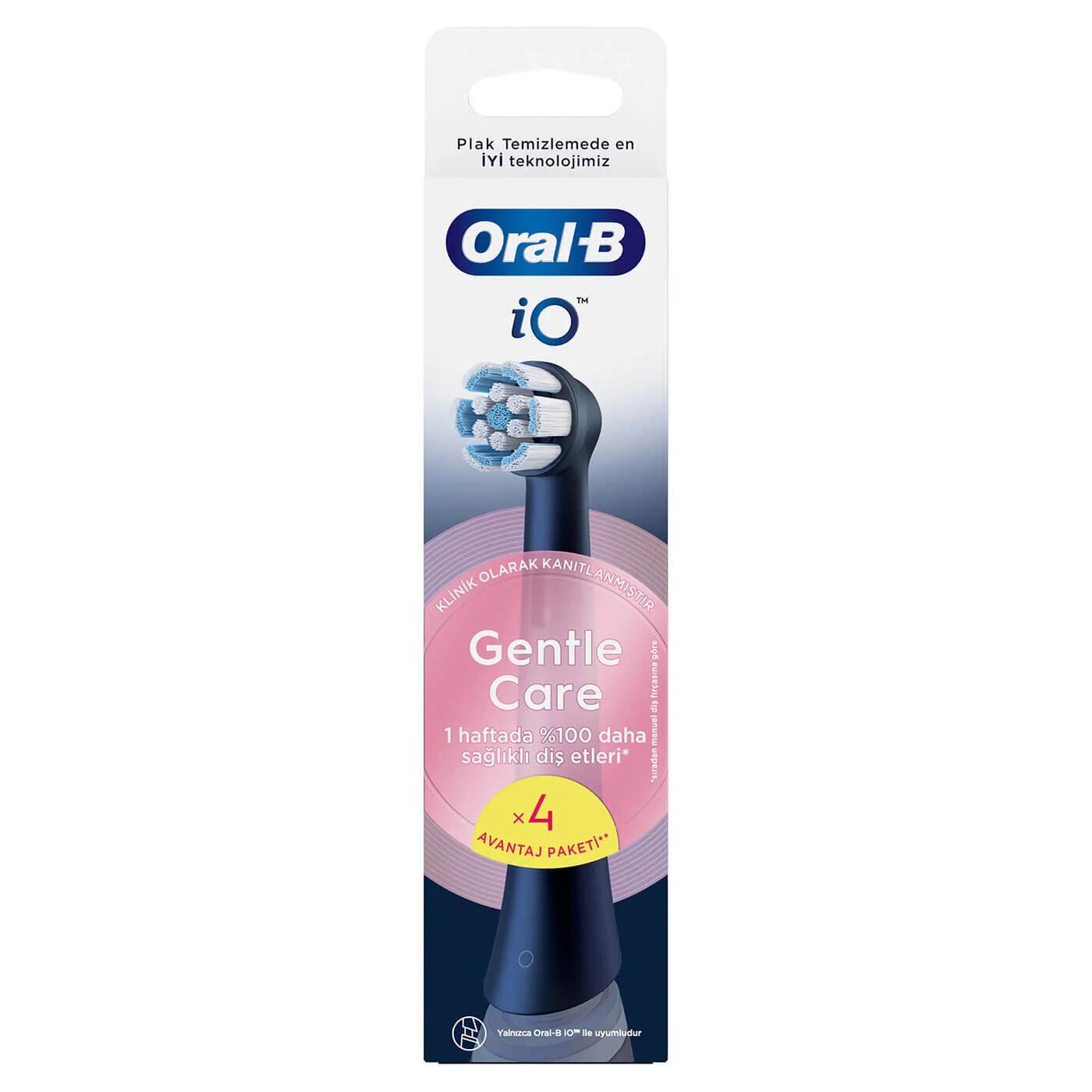 Oral-B iO Gentle Care Replacement Brush Heads Black 4-Pack
