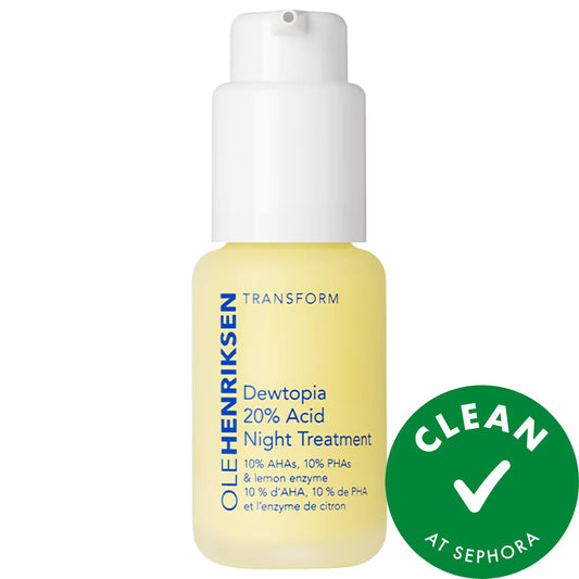 Dewtopia 20% PHA/AHA Retexturizing Night Serum - Vegan Anti-Aging Skincare for Smoother Texture