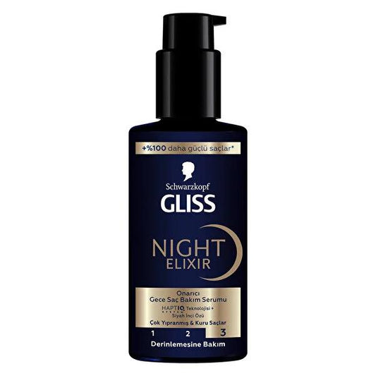 Gliss Night Elixir Hair Repair Serum for Dry & Damaged Hair - Overnight Treatment with HAPTIQ Technology