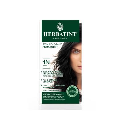 Herbatint 1N Noir Black Hair Dye: Natural, Ammonia & Paraben-Free Permanent Color for Sensitive Scalp