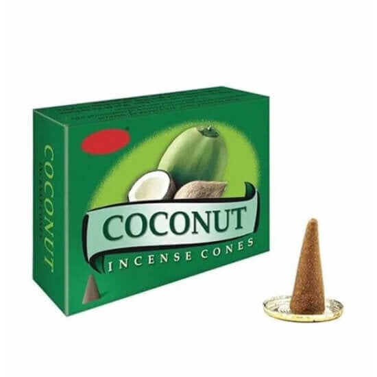 Hem Coconut Incense Cones with Sweet Exotic Aroma 10-Pack