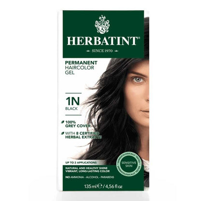 Herbatint Permanent Hair Color Gel 1N Black 135ml