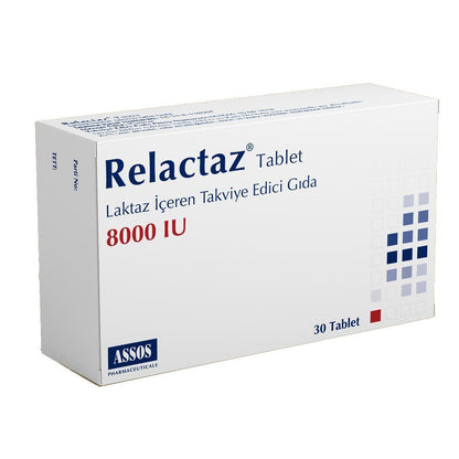 Relactaz Lactase Enzyme Supplement - 30 Tablets for Lactose Intolerance Relief & Digestive Aid