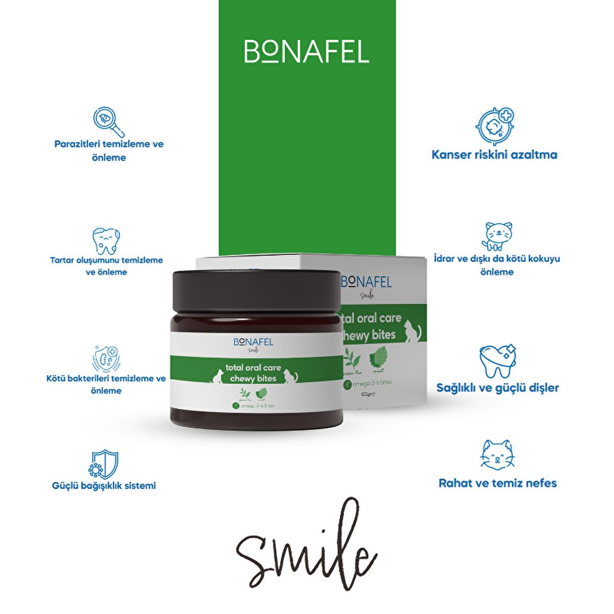 Bonafel Pet Dental Chews for Cats and Dogs - Natural Oral Health Supplement with Green Tea, Mint, and Omega 3-6