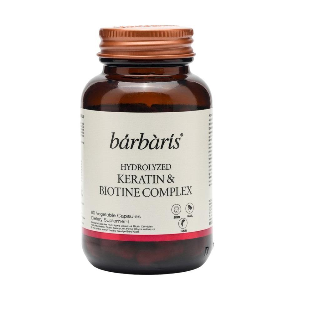 Barbaris Hydrolyzed Keratin & Biotin Complex 60 Capsules
