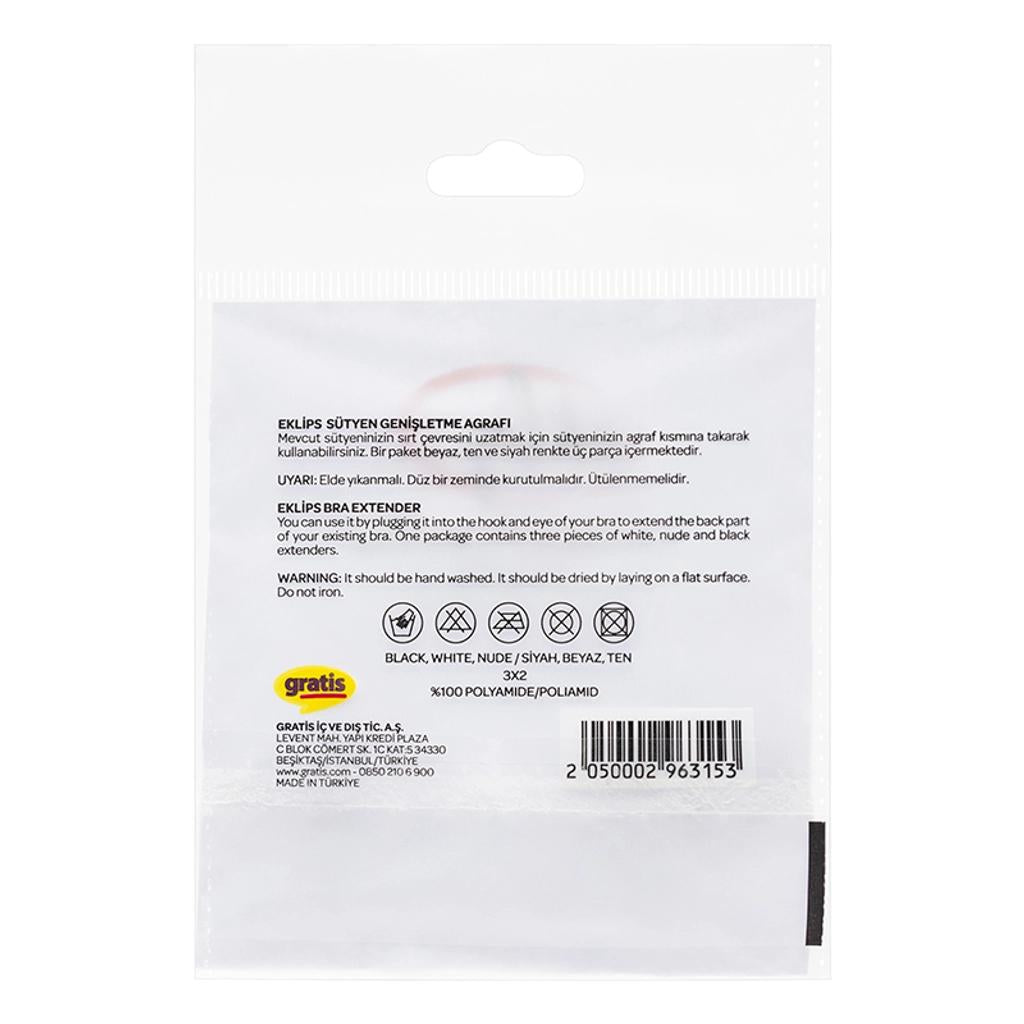 Eklips Bra Extender 3 x 2 Hooks Comfort Band 1-Pack