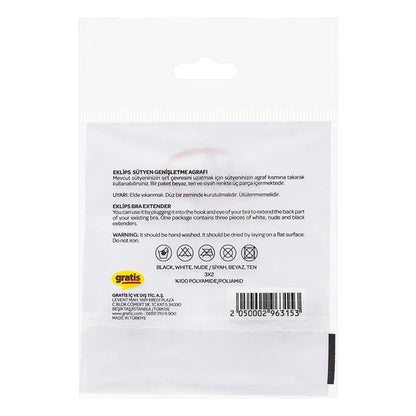 Eklips Bra Extender 3 x 2 Hooks Comfort Band 1-Pack