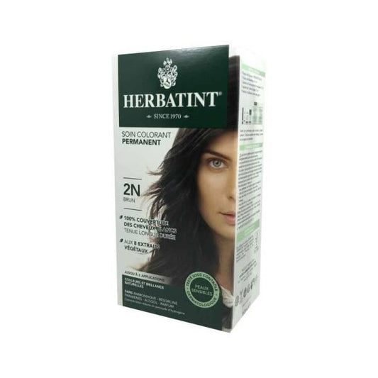 Herbatint 2N Brun Brown Hair Dye - Natural, Ammonia-Free Color for Sensitive Scalp, Herbal Extracts, Permanent Color