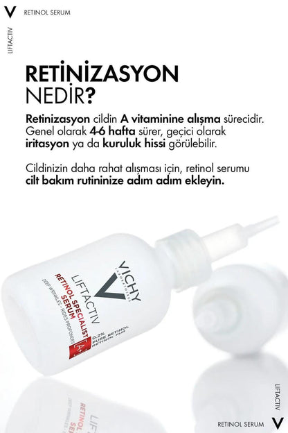 Vichy LiftActiv Retinol Serum: The Ultimate Anti-Aging Solution - Reduce Wrinkles, Improve Skin Tone, Dermatologist Tested, & Paraben-Free
