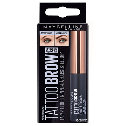 Maybelline Brow Tattoo Gel Tint - Long-Lasting Dark Brown Eyebrow Tint Gel for Perfect Eyebrows