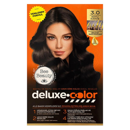 Bee Beauty Deluxe Color Kit Hair Dye 3.0 Dark Brown