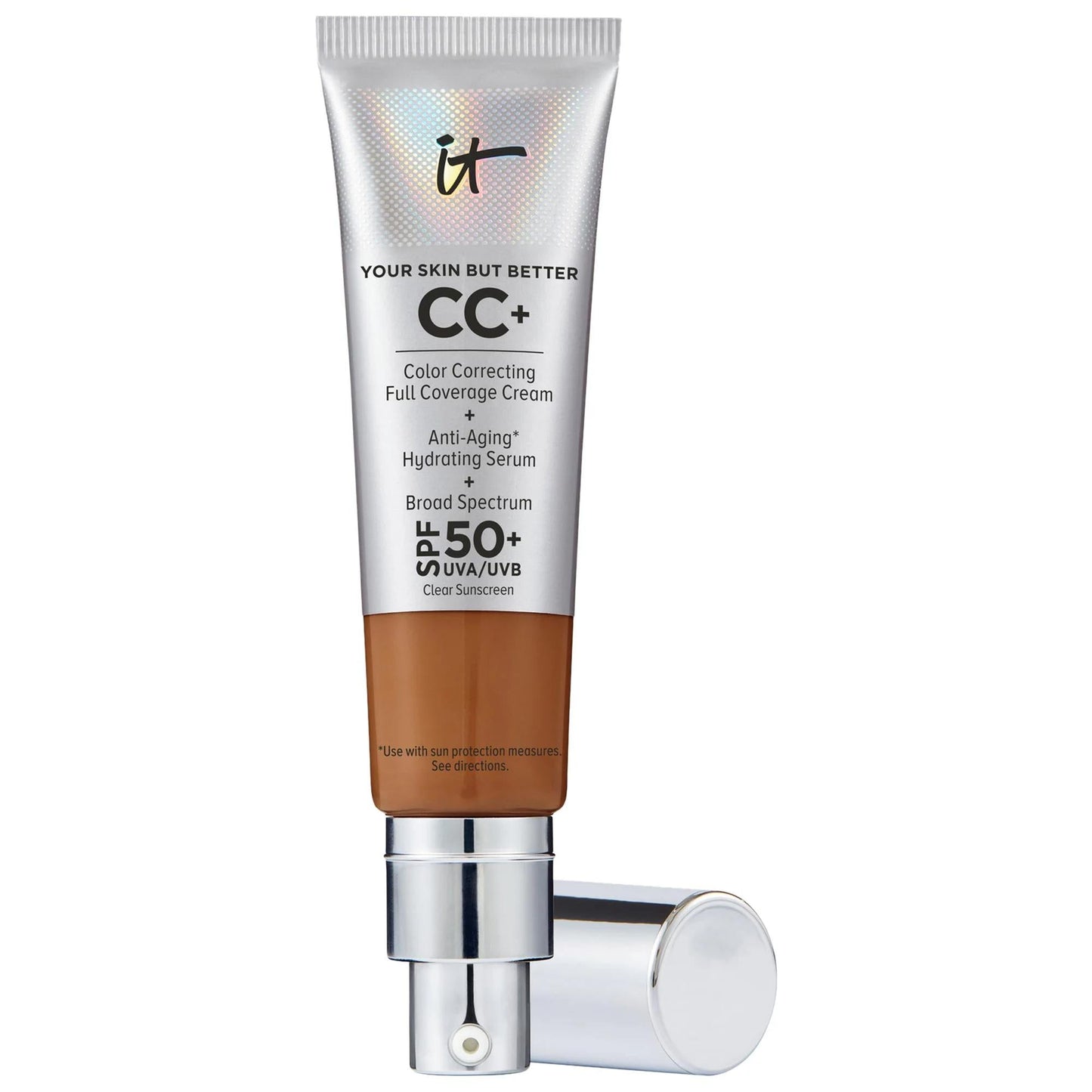 IT Cosmetics CC+ Cream Full Coverage Foundation SPF 50+ - Color Correcting, Anti-Aging, Hydrating - Achieve Flawless Skin & Sun Protection