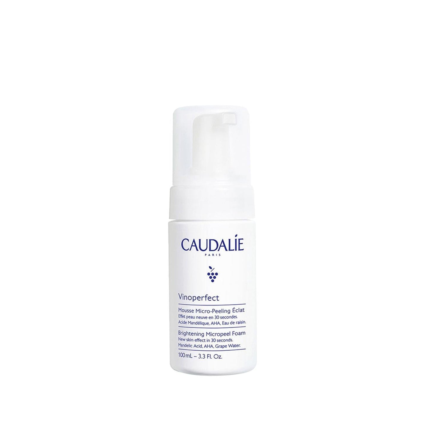 Caudalie Vinoperfect: Brightening Micropeel Cleansing Foam - Radiance Boosting, Gentle Exfoliating, Dark Spot Removal - 100ml