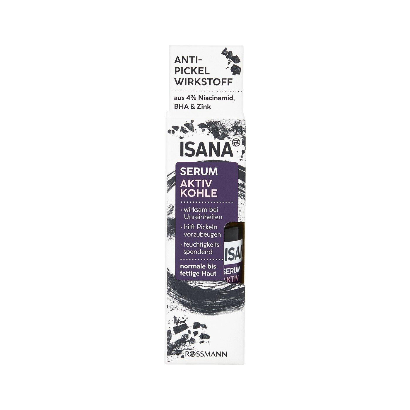 Isana Active Charcoal Face Serum for Clear Skin 30 ml