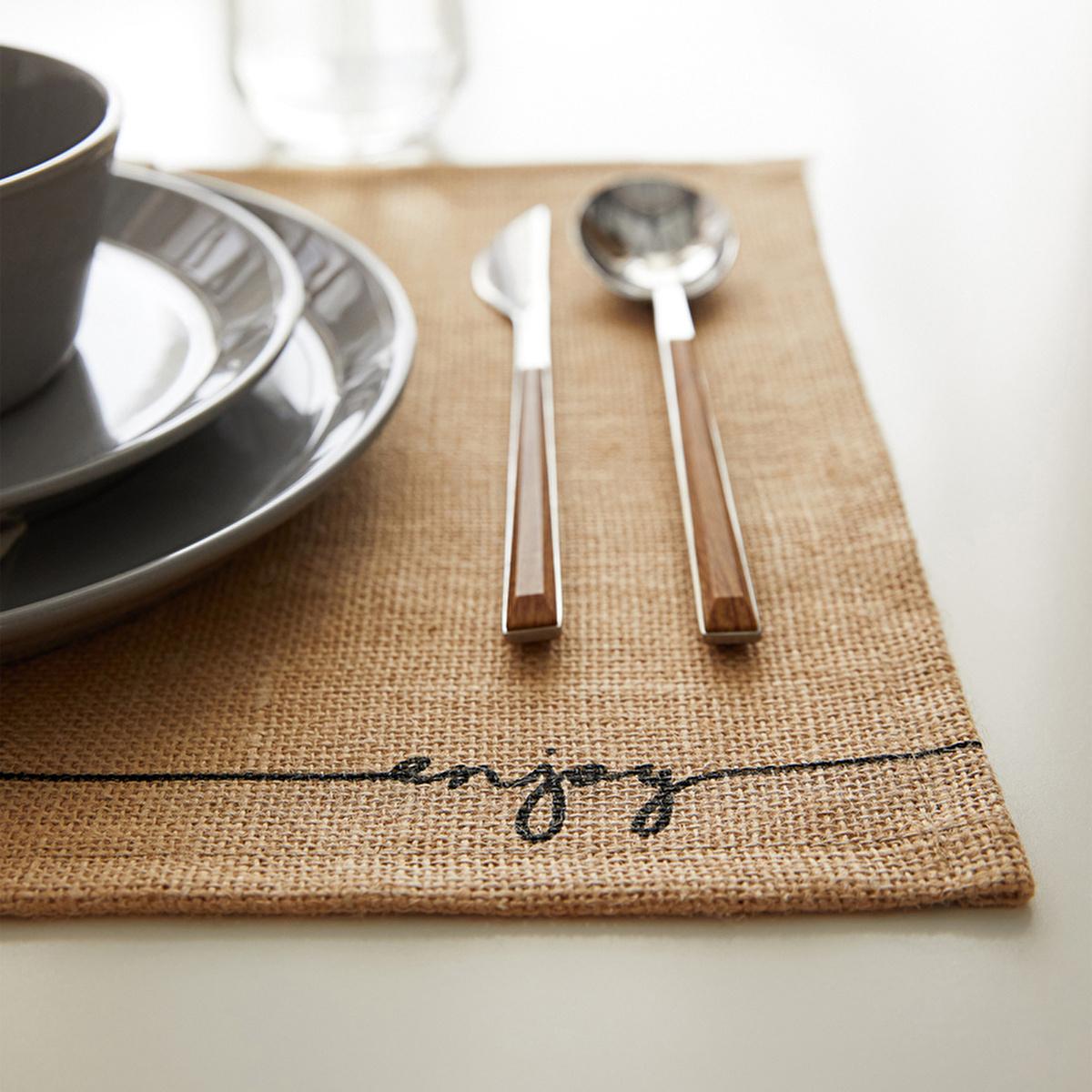 Ocean Home Jute Placemats Set of 2 - Natural Woven Table Mats for Rustic & Bohemian Dining Decor - 17.72 x 13.78 inches