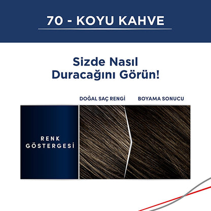 Men Perfect 70 Dark Brown Hair Dye - Men's Hair Dye for Grey Hair Coverage